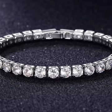 Men’s Silver Iced Tennis Bracelet