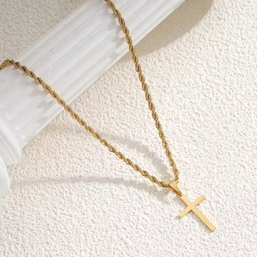 Men’s Rope Chain Cross Necklace
