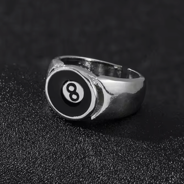 Men’s 8-Ball Signet Ring (Adjustable)