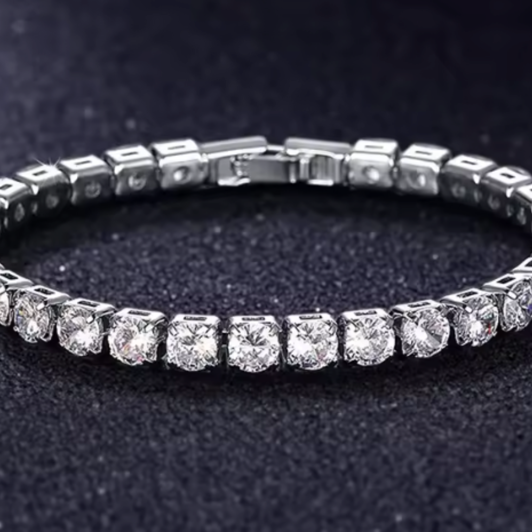 Men’s Silver Iced Tennis Bracelet